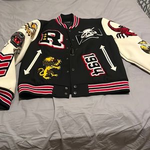 Reason Varsity jacket. Black/white. Great condition. Size large